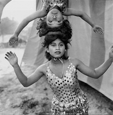 Acrobats Rehearsing, Great Golden Circus, India, 1989, 16 x 20 Silver Gelatin Photograph, Ed. 25