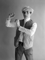 Andy Warhol Modeling with Hands, NYC, 1982