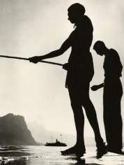 Friends Fishing, Lake Lucerne, 1937, 40cm x 30cm Silver Gelatin Photograph