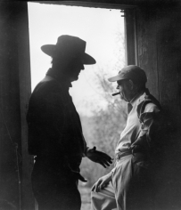 John Ford and John Wayne, "The Alamo," (in Doorway), 1952