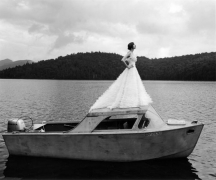 Laura on Top of Boat, Lake Placid, New York, 2006, Archive Number: EBR-0706-007-01, 16 x 20 Silver Gelatin Photograph