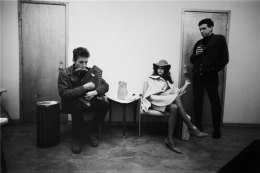 Bob Dylan, Mimi and Dick Farina, Dressing Room, Location Unknown, 1964, 11 x 14 Silver Gelatin Photograph