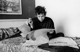 Bob Dylan Reading NY Herald Tribune, Woodstock, NY, 1964