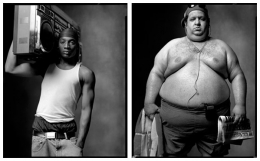 Young Man with Boom Box / Beachgoer, 1999 / 2002, 20 x 32-1/2 Diptych, Archival Pigment Print, Ed. 20