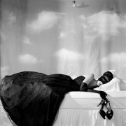Zoe Sleeping with Mask, Snedens Landing, New York, 2007, Archive Number: TSL-0907-031-01, 16 x 20 Silver Gelatin Photograph