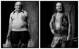 Grocery Shopper / Sword Swallower, 2004 / 2007, 20 x 32-1/2 Diptych, Archival Pigment Print, Ed. 20