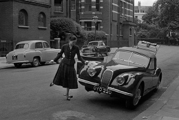 Mate and Jaguar, South Kensington, London, UK, 1955