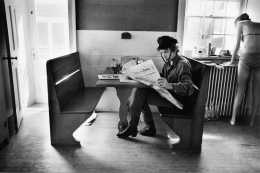 Bob Dylan Reading The Herald Tribune, 1964, Silver Gelatin Photograph