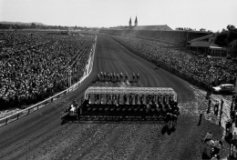 Overhead Shot of the Kentucky Derby, May, 1965, 16 x 20 Silver Gelatin Photograph