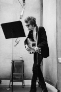 Dylan Recording with Crossed Legs, NYC, 1965, Silver Gelatin Photograph