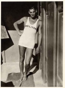 Johnny Weissmuller, 1930, 9-13/16 x 7-1/8 Silver Gelatin Photograph on 14 x 11 Paper, Ed. 27