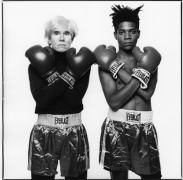 Michael Halsband Andy Warhol and Jean-Michel Basquiat with Boxing Gloves, 1985&nbsp;&nbsp;&nbsp;