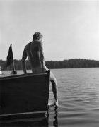 Tyke, On the Work Boat, Lower St. Regis Lake, 1988 (36271-205-16-17), Silver Gelatin Photograph