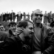 Porsche Driver Eddie Barth Congratulates Codriver Jo Bennier at the Targa Florio, Sicily 1958