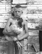 Eric with Spike the Rooster, 2001