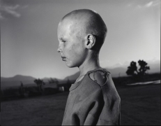 Jesse Damm with a Shaved Head, Llano, California, 1994, Silver Gelatin Photograph