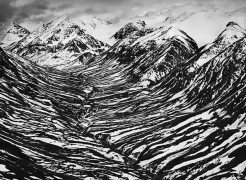 Bighorn Creek in the western part of the Kluane National Park, Canada 2011, 16 x 20 inches, Silver Gelatin Photograph