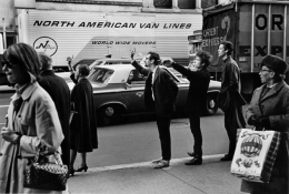 Bob Dylan with Peter Yarrow & John Hammond Jr. Hailing Cab, NYC, 1965