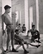 Boys Near the EUR, Rome, 1951, 11-5/8 x 9-1/4 Vintage Silver Gelatin Photograph