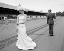 Malla and George on Racetrack, Saratoga Springs, New York, 2008, Archive Number: EBR-0608-055-12-F, 16 x 20 Silver Gelatin Photograph