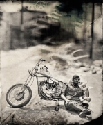 Biker, Los Angeles, Unique Collodion Wet Plate: please contact the gallery for details