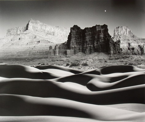 Moonrise Over Cliff and Dunes, 1976, 22 x 28 Inches,&nbsp;Silver Gelatin Photograph