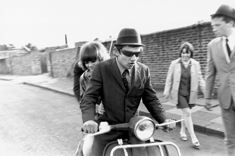 Mods on Scooter, Streatham, London, 1976