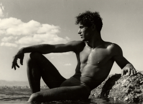 Young Man on a Rock, Liguria, 1936, 30cm x 40cm Silver Gelatin Photograph