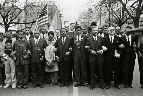 Martin Luther King Jr. and Group Entering Montgomery, 1965, 16 x 20 Inches, Silver Gelatin Photograph, Edition of 25