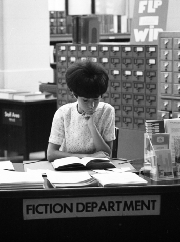 Fiction Department, Philadelphia Public Library, 1968, Silver Gelatin Photograph
