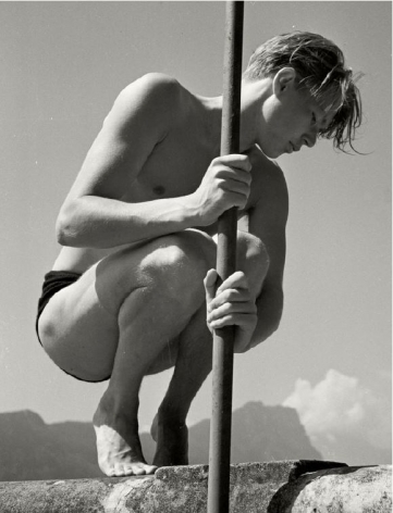 Ritti with Fishing Rod, Switzerland, 1937, Inkjet Baryt Print