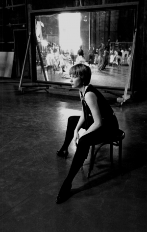 Shirley MacLaine watching the dance rehearsal (in mirror) for &quot;Can Can&quot;, 1959, Archival Pigment Print