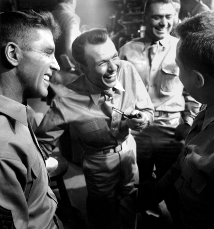 Burt Lancaster, Frank Sinatra, and Ernest Borgnine having a laugh on the set of &quot;From Here to Eternity&quot;, 1953, Archival Pigment Print