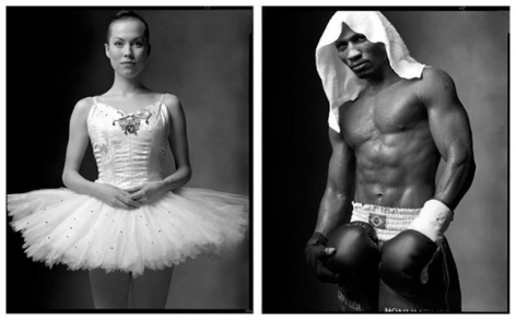 Ballerina / Boxer, 2002 / 1999, 20 x 32-1/2 Diptych, Archival Pigment Print, Ed. 20