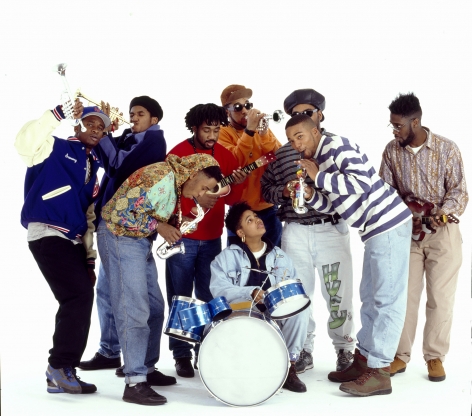 Native Tounges Posse (Top; DJ Sammy B, Q-Tip, Mike G, Afrika Baby Bam, Mase, Posdnumous | Bottom; Ali, Monie Love and Chris Lightly), New York City, 1989, Archival Pigment Print