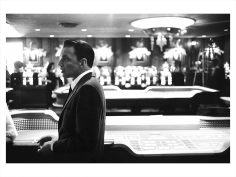Frank Sinatra inside Casino, gaming tables behind, during the filming of &rdquo;Ocean&#039;s 11&rdquo;, Las Vegas, 1960, Archival Pigment Print