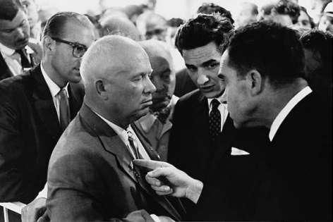 Nikita Khrushchev and Richard Nixon, Moscow, USSR, 1959, 16 x 20 Silver Gelatin Photograph