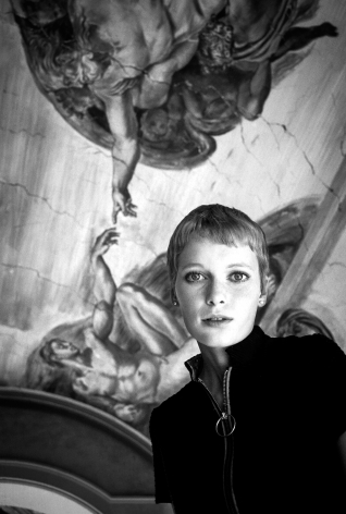 Mia Farrow on the Sistine Chapel set of &quot;Rosemary&rsquo;s Baby&quot;, 1967, Archival Pigment Print