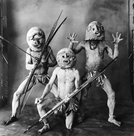 Three Asaro Mud Men (A), New Guinea, 1970, Silver Gelatin Photograph, Ed. of 25