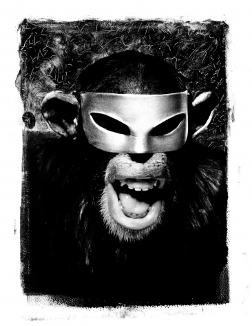 Monkey with Mask, &#039;Graphic,&#039;&nbsp;New York City, 1994, Platinum Print
