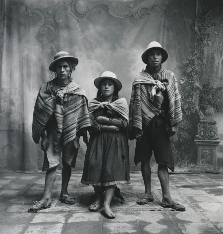 Two Men and a Woman (Neg. 1401), Cuzco, 1948, Vintage Silver Gelatin Photograph, Ed. of 7