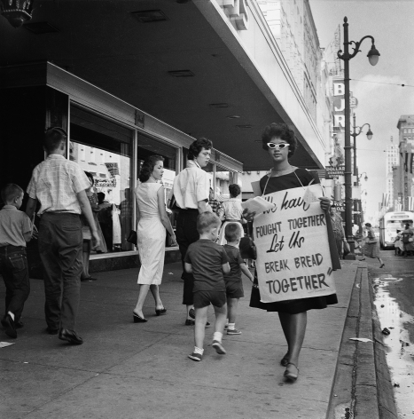 Junienne Briscoe, sixteen-years-old, joined the picket lines along Main Street, n.d., Archival Pigment Print