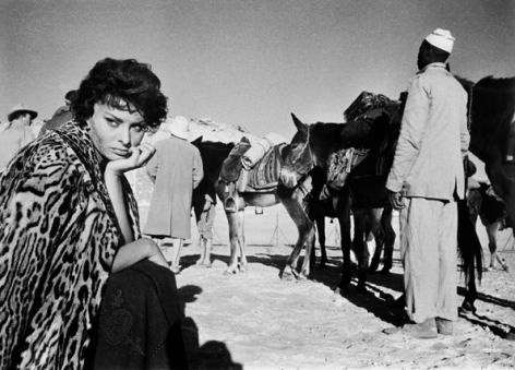Sophia Loren on the Set of “Legends of the Lost”, 1957
