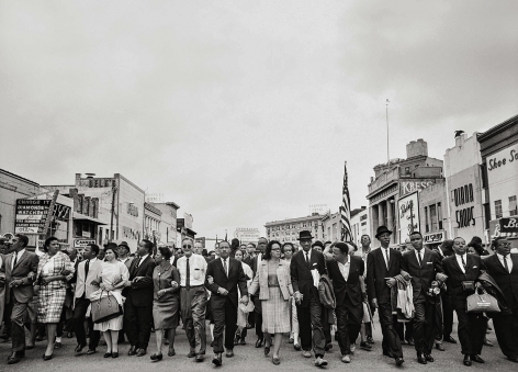 Dr. Martin Luther King Jr., His Wife, Coretta, Rosa Parks, and Other Activists March for Voting Rights, 1965, 16 x 20 Inches, Silver Gelatin Photograph, Edition of 25