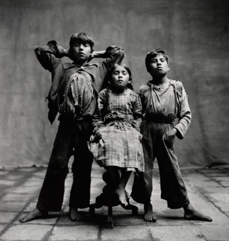 Two Standing Boys with Seated Girl, Cuzco, 1948