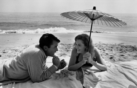 Gregory Peck & Deborah Kerr on the Malibu location of Beloved Infidel, 20th Century Fox Studios, 1959