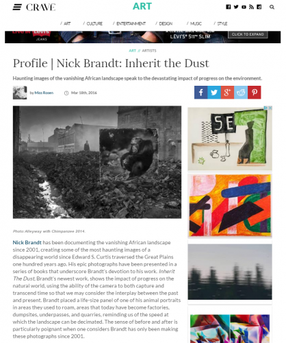 Profile | Nick Brandt: Inherit the Dust - Crave Online
