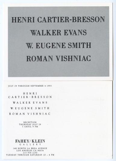 Henri Cartier-Bresson / Walker Evans / W.Eugene Smith / Roman Vishniac