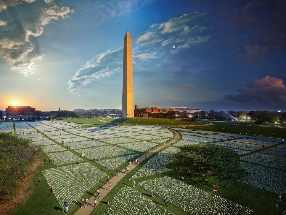 The Epic COVID-19 Memorial On The National Mall, In One Stunning Photo